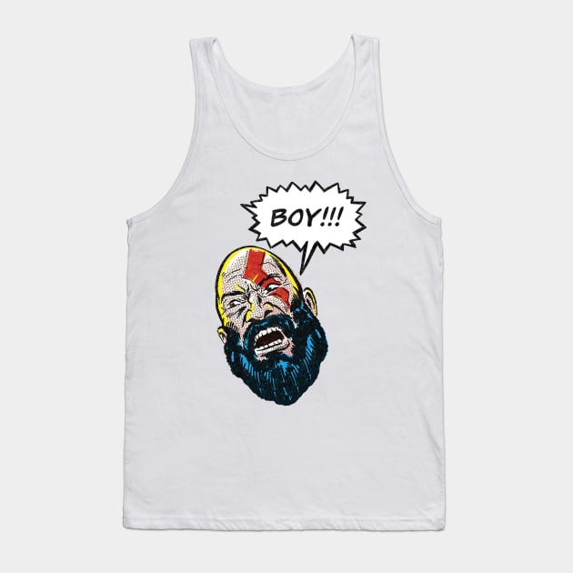 Boy!!! God of War - Kratos Tank Top by MarkScicluna